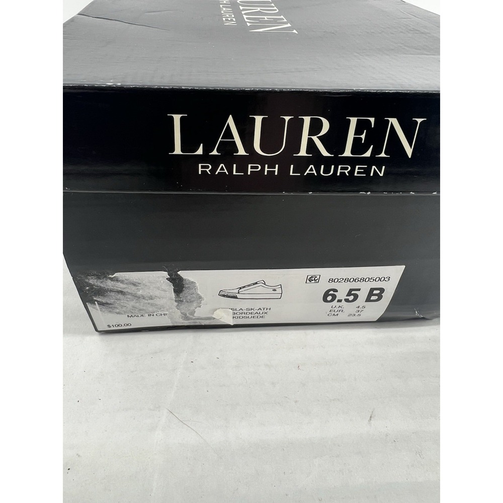 NWB Ralph Lauren Women's Shoes 6.5 ISLA-SK-ATH Bordeaux Kidsuede Purple - Picture 4 of 8